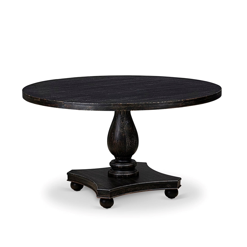 East West Furniture Irving 5 Piece Round Dining Room Set in Black Finish