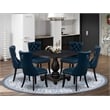 East West Furniture Irving 7 Piece Round Kitchen Table Set in Black Finish