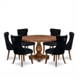 East West Furniture Irving 7-Piece Kitchen Table Set in Walnut Finish