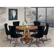 East West Furniture Irving 7-Piece Kitchen Table Set in Walnut Finish