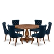 East West Furniture Irving 7-Piece Kitchen Table Set in Walnut Finish