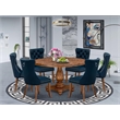 East West Furniture Irving 7-Piece Kitchen Table Set in Walnut Finish