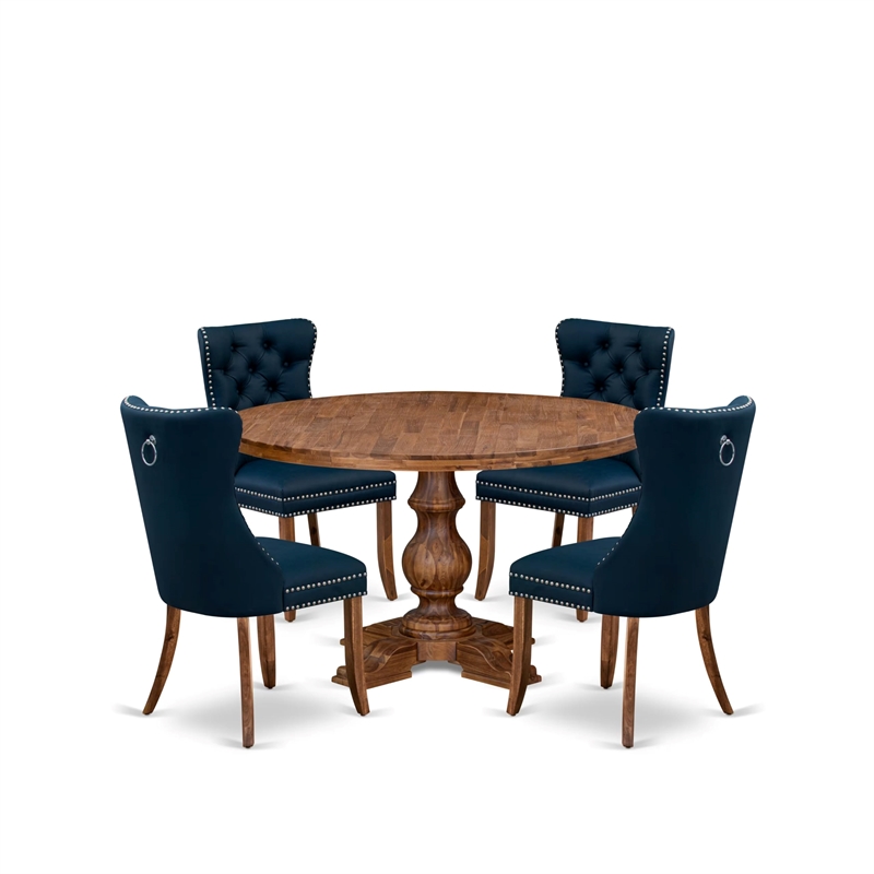 East West Furniture Irving 5-Piece Modern Dining Set in Walnut Finish
