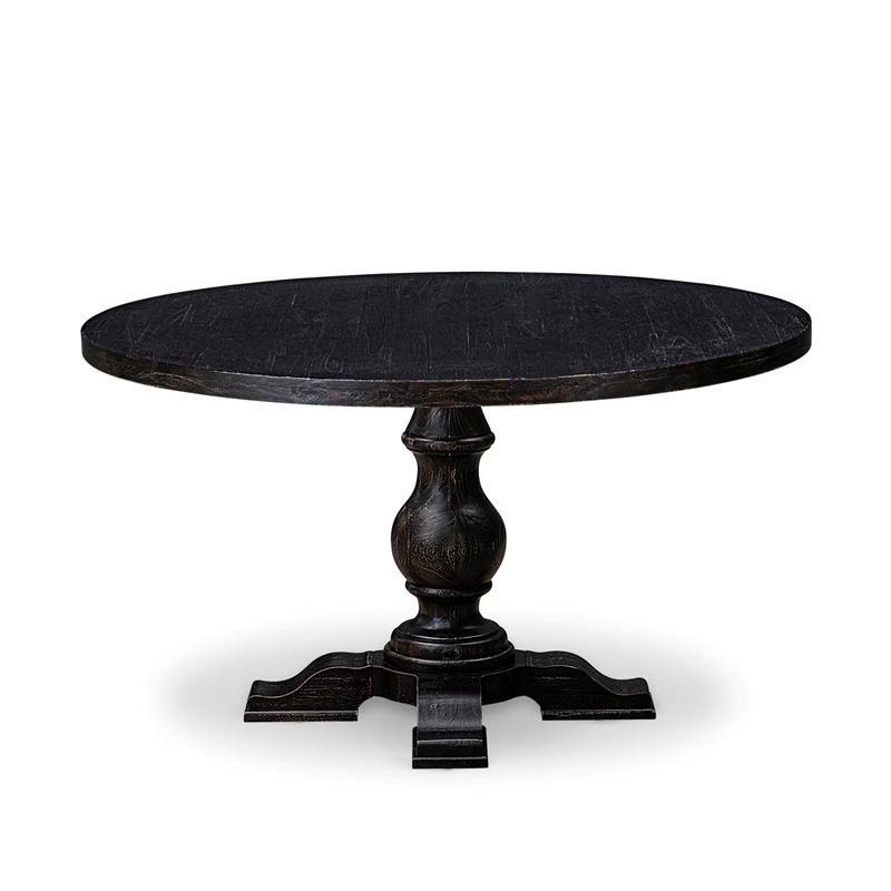 East West Furniture Irving 5-Piece Dining Table Set in Black Finish