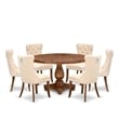 East West Furniture Irving 7-Piece Kitchen Table Set in Walnut Finish
