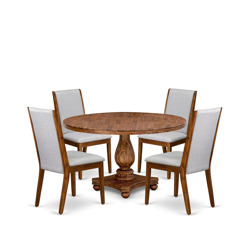 East West Furniture Irving 5-Piece Modern Dining Set in Walnut Finish