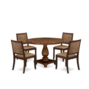 East West Furniture Irving 5 Piece A Kitchen Dining Table Set in Walnut Finish