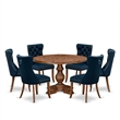 East West Furniture Irving 7-Piece Dining Table Set in Walnut Finish