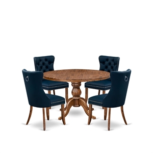 East West Furniture Irving 5-Piece Mid Centuruy Kitchen Set in Walnut Finish