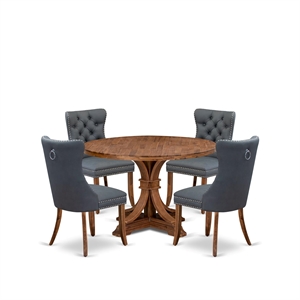 East West Furniture Irving 5-Piece Modern Dining Set in Walnut Finish