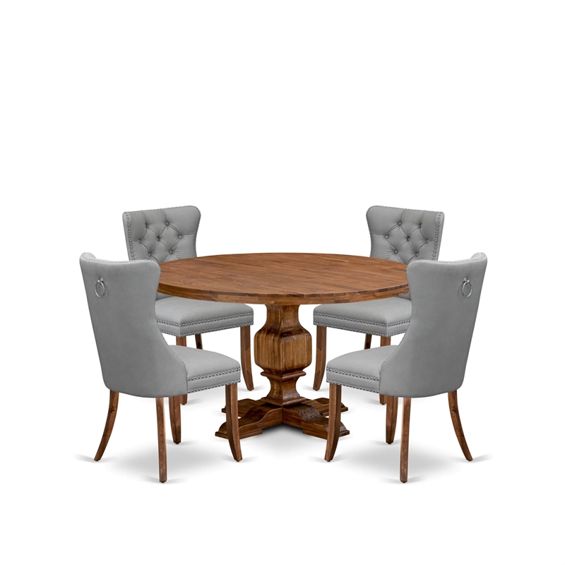 East West Furniture Irving 5-Piece Kitchen Dining Set in Walnut Finish