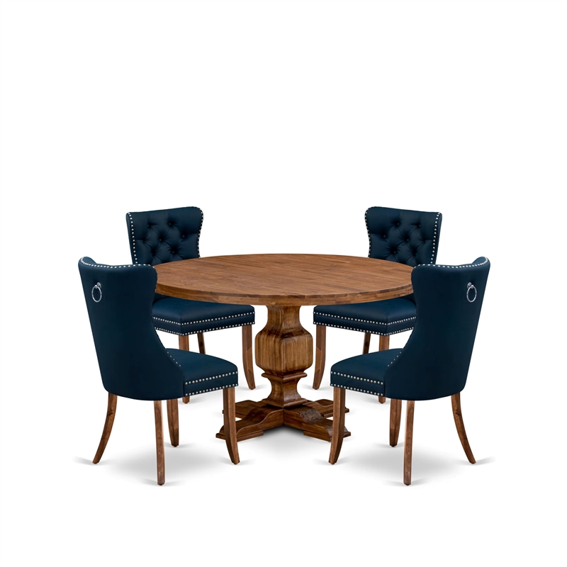 East West Furniture Irving 5-Piece Modern Dining Set in Walnut Finish