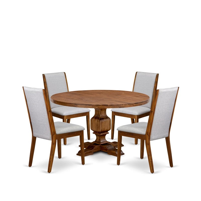 East West Furniture Irving 5-Piece Modern Dining Set in Walnut Finish