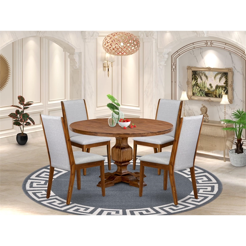 East West Furniture Irving 5-Piece Modern Dining Set in Walnut Finish