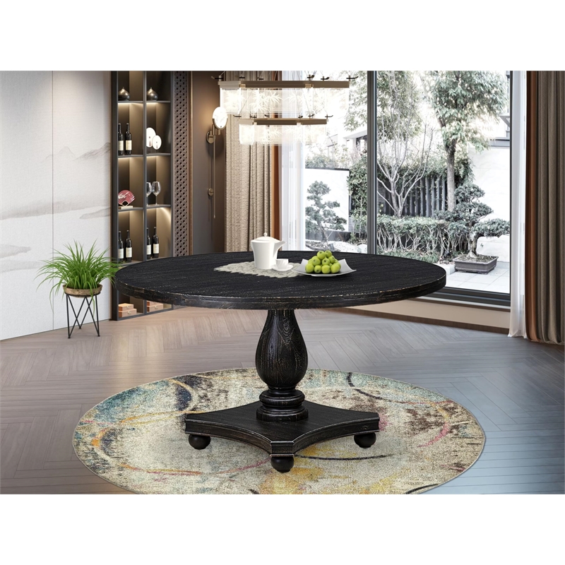 East West Furniture Irving Dining Room Table in Black Finish