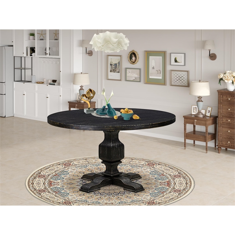 East West Furniture Irving Modern Dining Table in Black Finish
