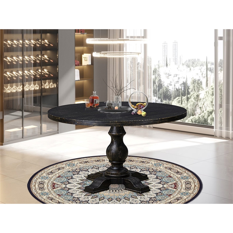 East West Furniture Irving Modern Dining Table in Black Finish