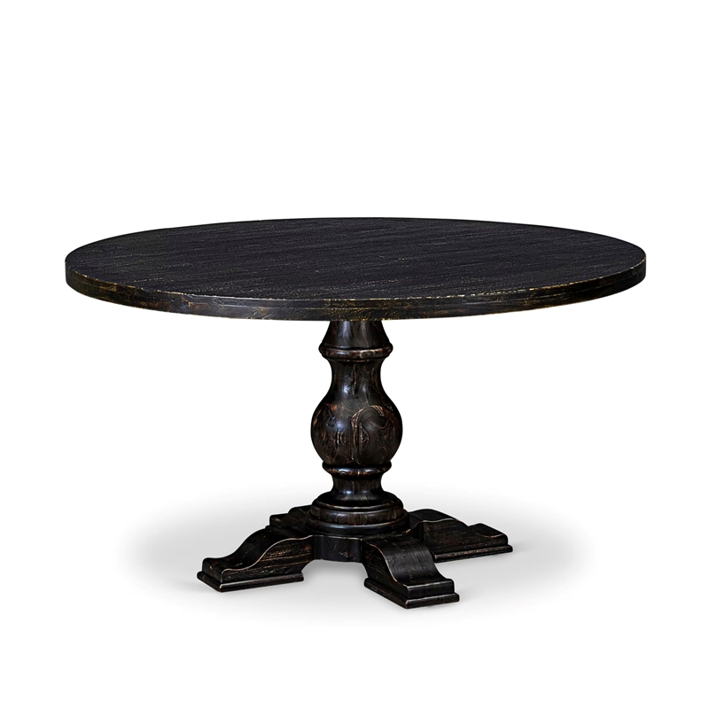 East West Furniture Irving Modern Dining Table in Black Finish