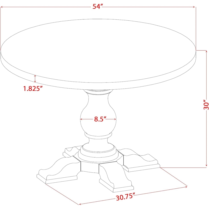 East West Furniture Irving Modern Dining Table in Black Finish