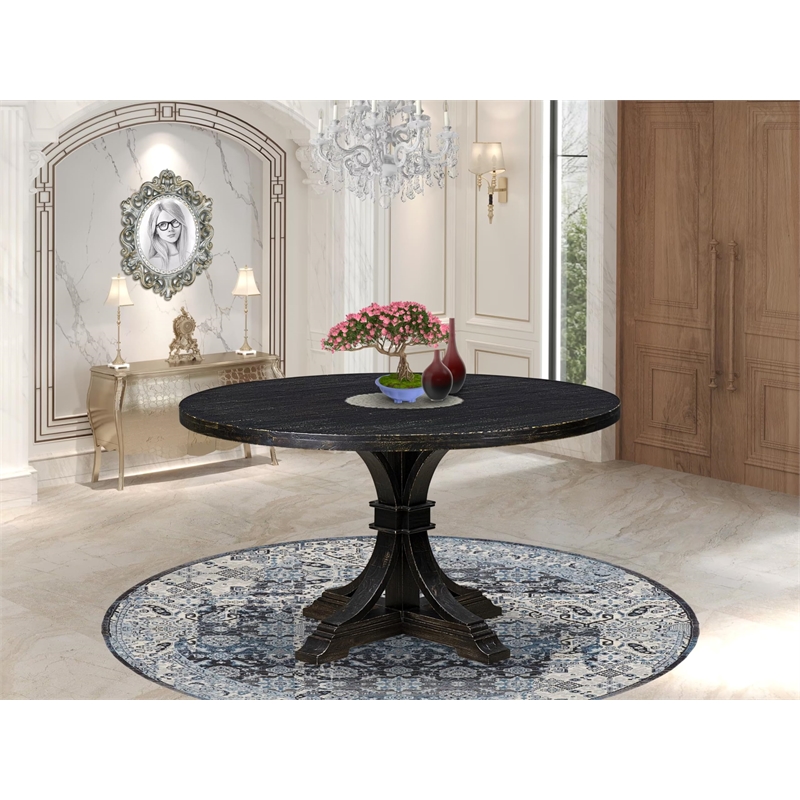 East West Furniture Irving Dining Room Table in Black Finish