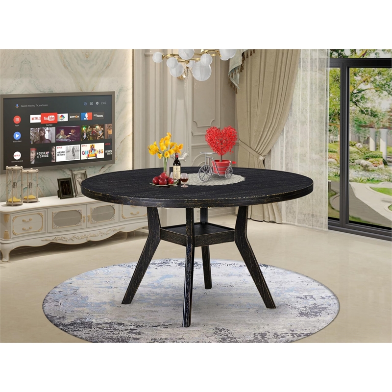 East West Furniture Irving Kitchen Dining Table in Black Finish