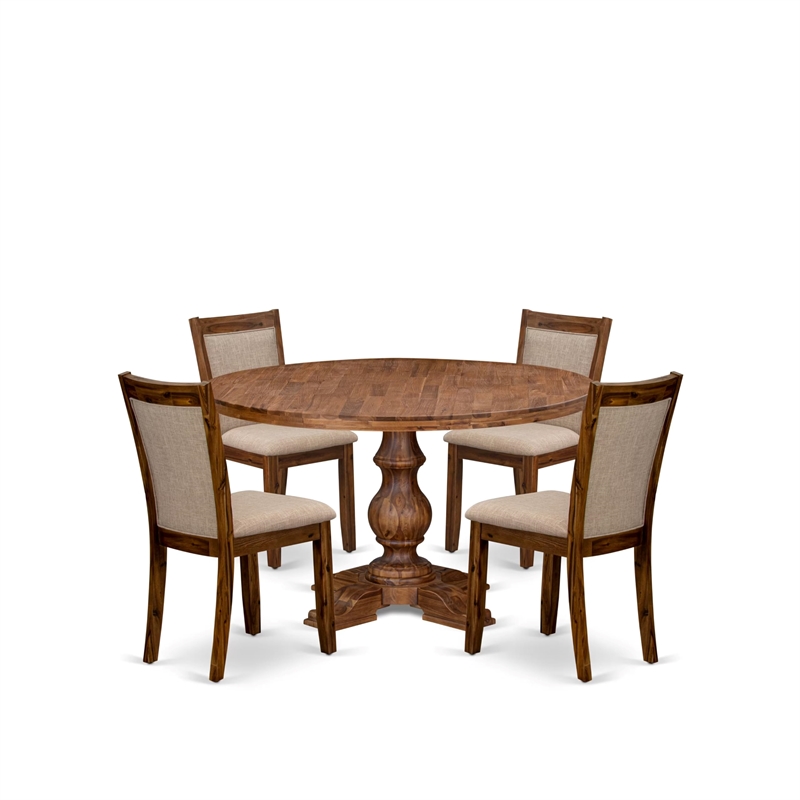East West Furniture Irving 5-Piece Kitchen Dining Set in Walnut Finish