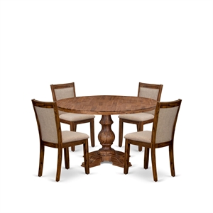 East West Furniture Irving 5-Piece Kitchen Dining Set in Walnut Finish