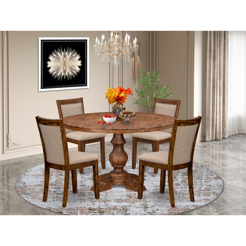 East West Furniture Irving 5-Piece Kitchen Dining Set in Walnut Finish
