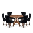 East West Furniture Irving 7-Piece Kitchen Table Set in Walnut Finish