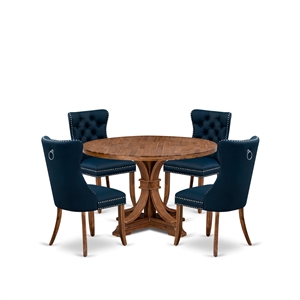 East West Furniture Irving 5-Piece Kitchen Dining Set in Walnut Finish