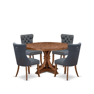 East West Furniture Irving 5-Piece Kitchen Dining Set in Walnut Finish