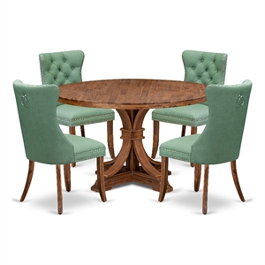East West Furniture Irving 5-Piece Kitchen Dining Set in Walnut Finish