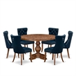 East West Furniture Irving 7-Piece Kitchen Table Set in Walnut Finish