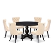 East West Furniture Irving 7-Piece Modern Dining Table Set in Black Finish