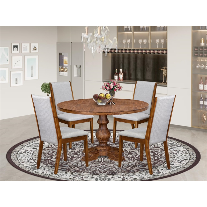 East West Furniture Irving 5-Piece Dining Table Set in Walnut Finish