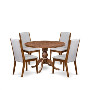 East West Furniture Irving 5-Piece Kitchen Dining Set in Walnut Finish