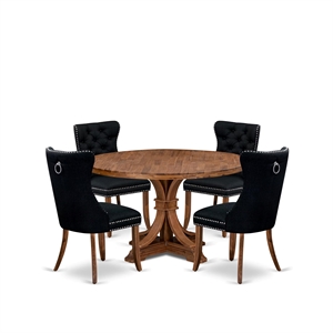 East West Furniture Irving 5-Piece Mid Centuruy Kitchen Set in Walnut Finish