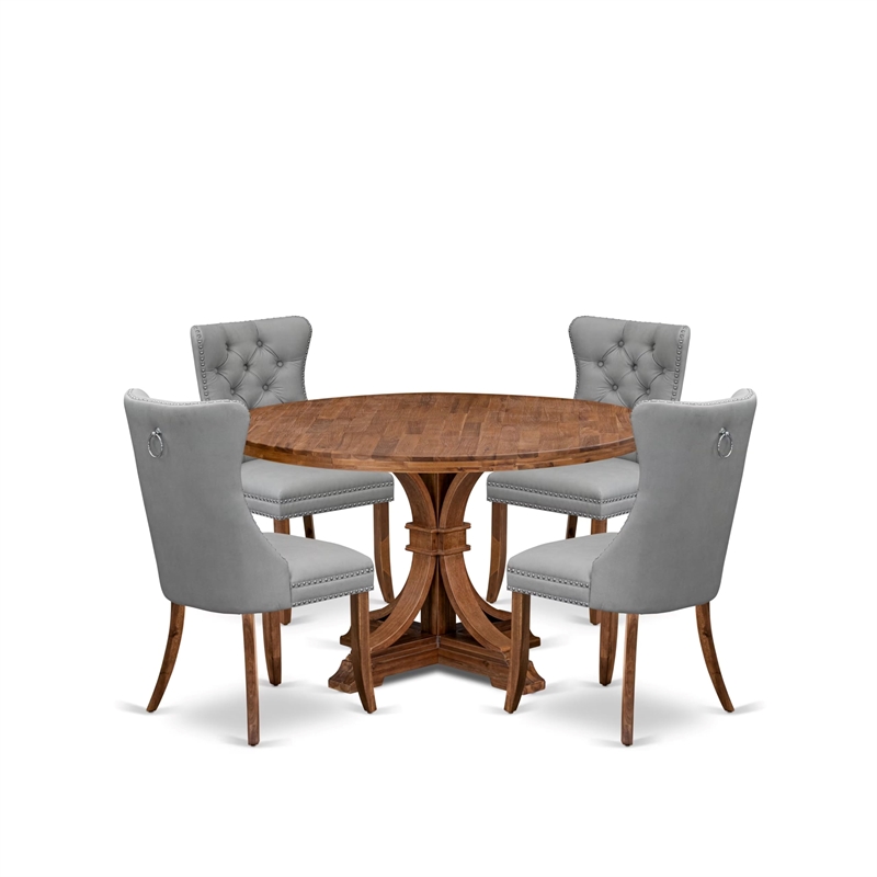 East West Furniture Irving 5-Piece Modern Dining Set in Walnut Finish