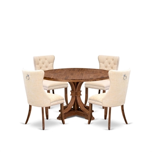 East West Furniture Irving 5-Piece Modern Dining Set in Walnut Finish