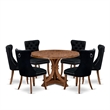 East West Furniture Irving 7-Piece Mid-Century Kitchen Table Set in Walnut