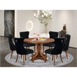 East West Furniture Irving 7-Piece Mid-Century Kitchen Table Set in Walnut
