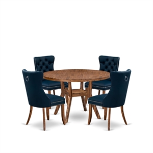East West Furniture Irving 5-Piece Midcentury Kitchen Set in Walnut Finish