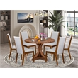 East West Furniture Irving 7-Piece Kitchen Table Set in Walnut Finish