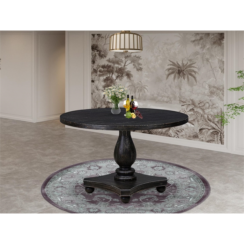 East West Furniture Irving Modern Kitchen Table in Black Finish