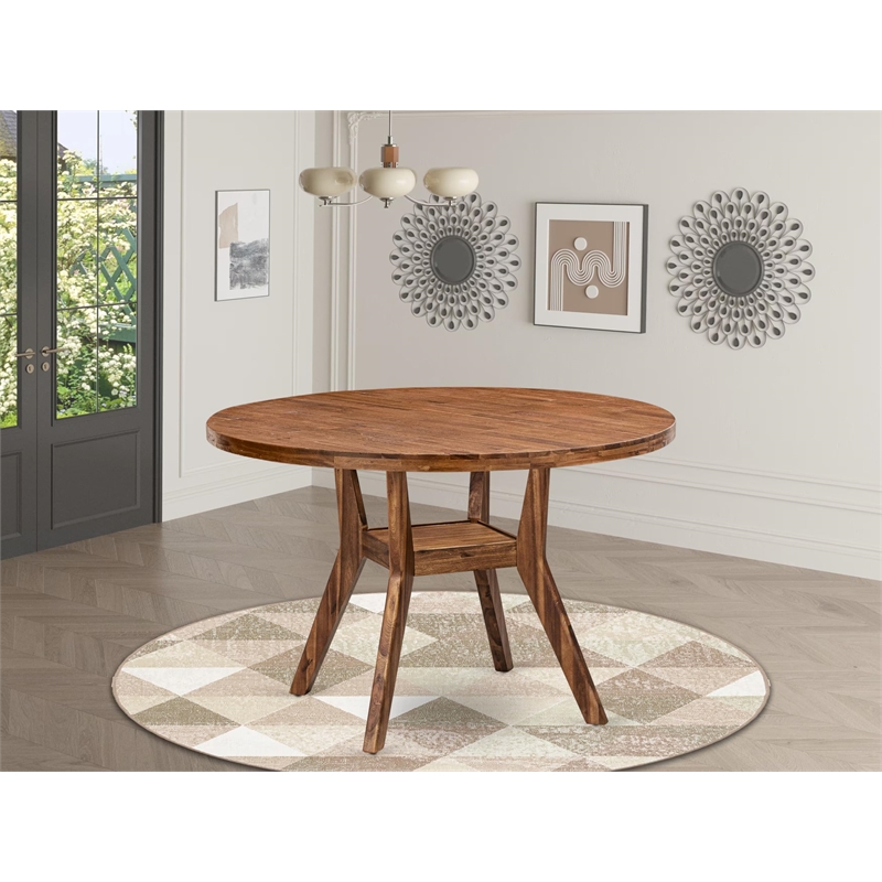 East West Furniture Irving Dining Room Table in Walnut Finish