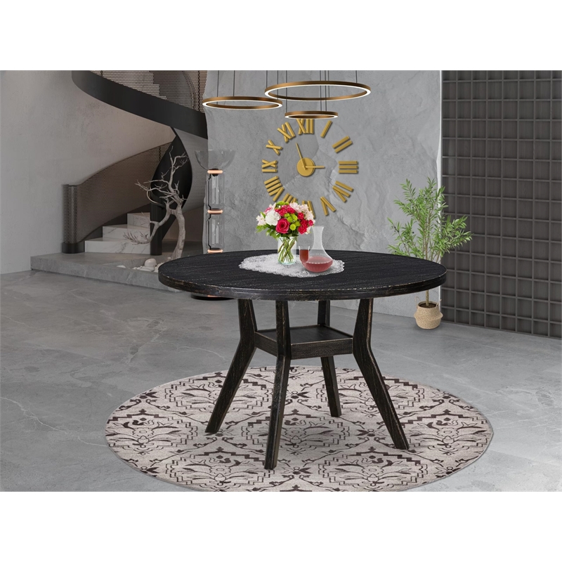 East West Furniture Irving Modern Dinner Table in Black Finish