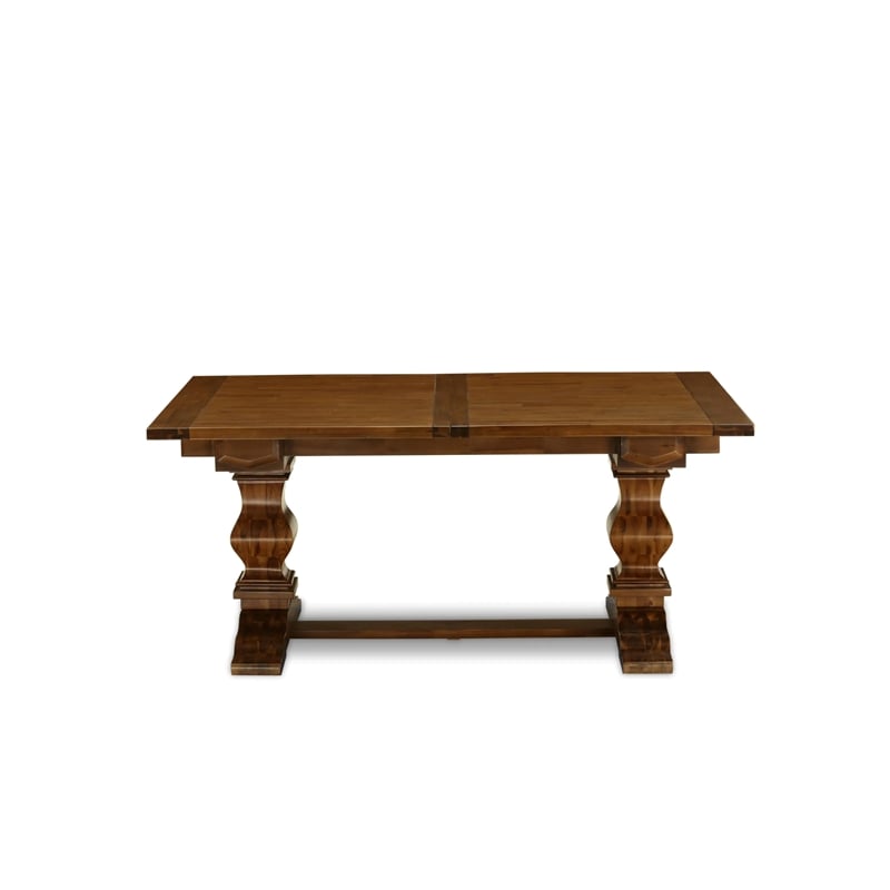 East West Furniture Lassale Mid-Century Dining Table Set in Walnut Finish