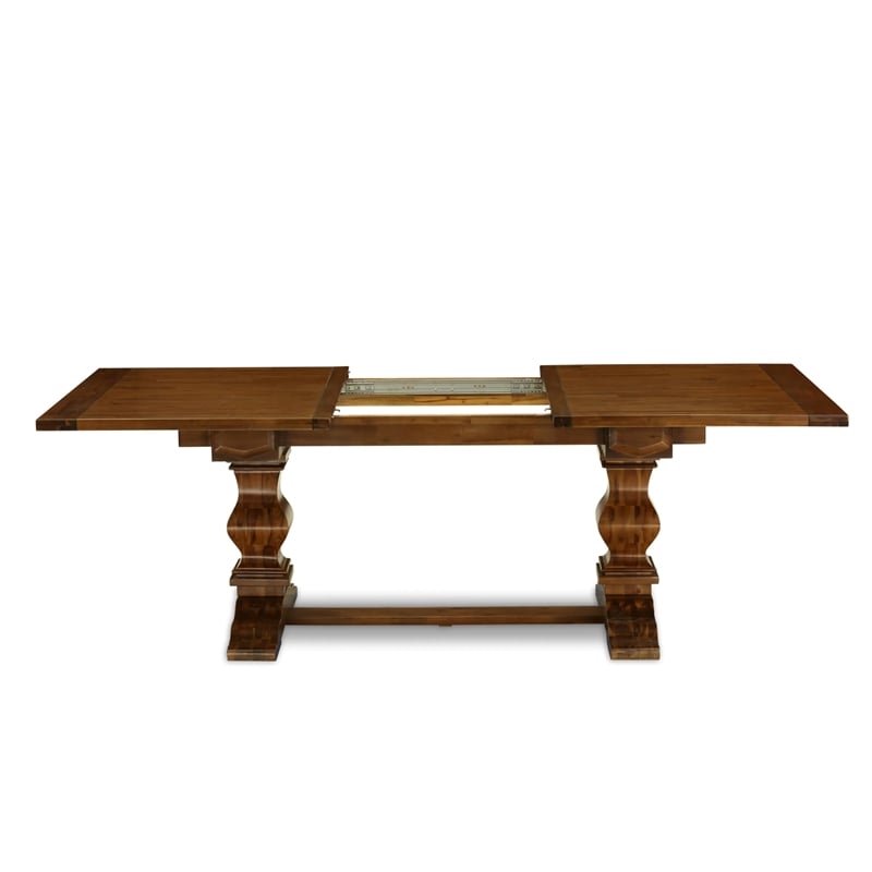 East West Furniture Lassale Mid-Century Dining Table Set in Walnut Finish