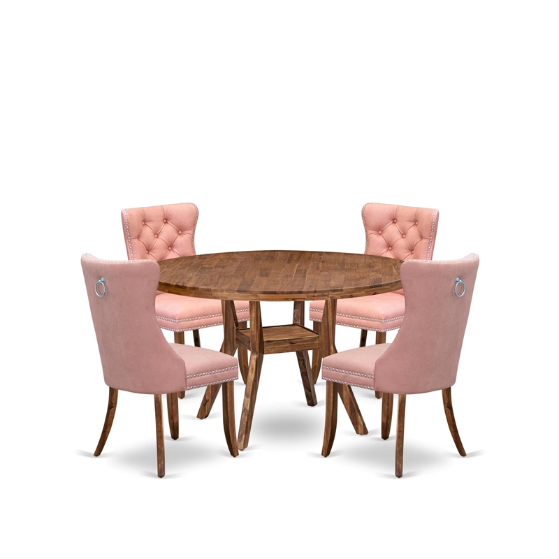 East West Furniture Irving 5-Piece Modern Dining Set in Walnut Finish