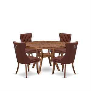 East West Furniture Irving 5-Piece Modern Dining Set in Walnut Finish